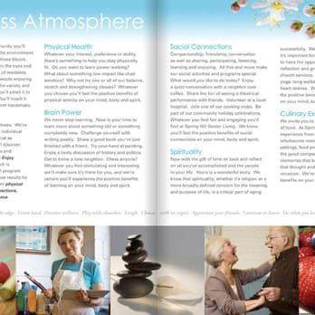 Amy Lehrman Design - Full-size brochure spread for a senior living company - Graphic Design Near Me