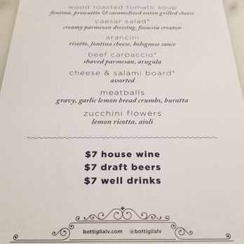 Bottiglia - Happy Hour Mon-Fri 5-7 - Italian Near Me - Henderson, Nevada