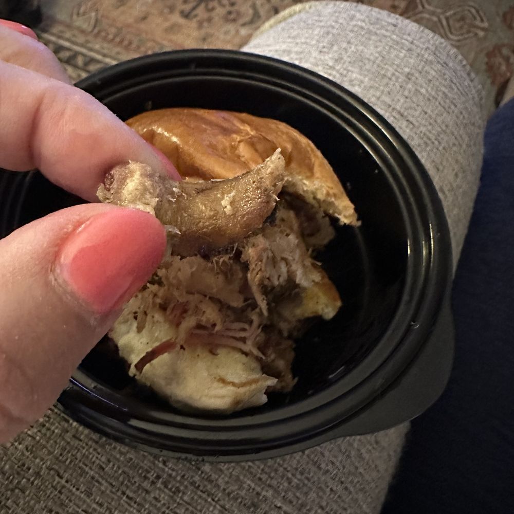 Bone in kids pulled pork sandwich Bone in kids pulled pork sandwich