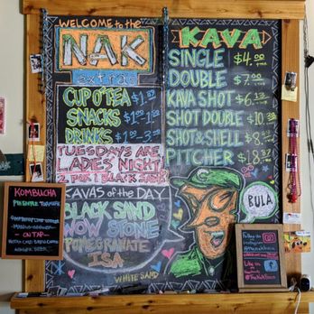 The Nak - a chalk board with various menus - Tea Rooms Near Me - Boca Raton, Florida