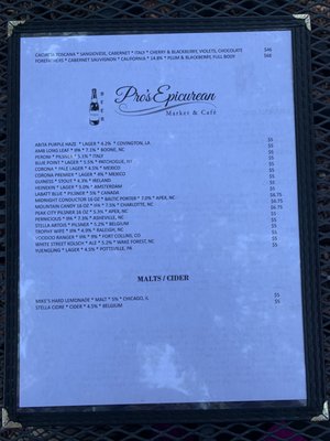 Menu photo 2 Pro's Epicurean Ristorante Cary, NC Menu photo 2 Pro's Epicurean Ristorante Cary, NC