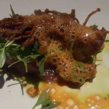 Seven Reasons - Tuna tartare - the crispy enochi mushroom was da bomb! Beware of the foam. - Latin American Near Me - Washington, DC, District of Columbia