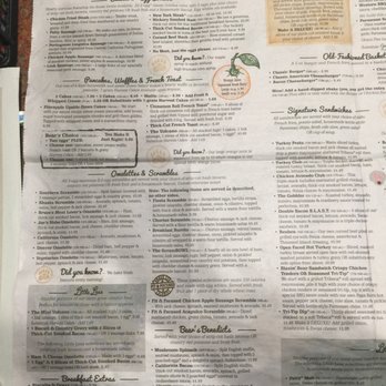 Black Bear Diner Fullerton - Menu comes printed on a newspaper, such a cute idea! - American Near Me - Fullerton, California