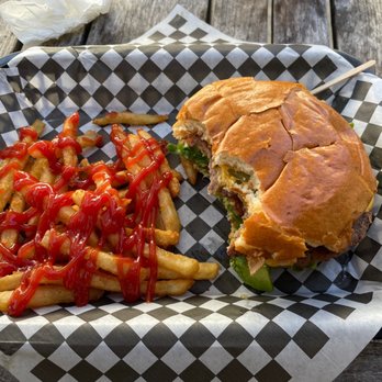 Grinderz - Cheese Burger Combo with jalapeños and avocado - Burgers Near Me - Huntington Beach, California