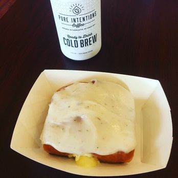 Your Mom's Donuts - Lemon lavender cream filled donut and local cold brew - Donuts Near Me - Matthews, North Carolina Your Mom's Donuts - Lemon lavender cream filled donut and local cold brew - Donuts Near Me - Matthews, North Carolina