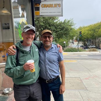 Charlie’s Cafe - Charlie (right) and me (also a Chuck) taking in the day. - Delis Near Me - San Francisco, California Charlie’s Cafe - Charlie (right) and me (also a Chuck) taking in the day. - Delis Near Me - San Francisco, California