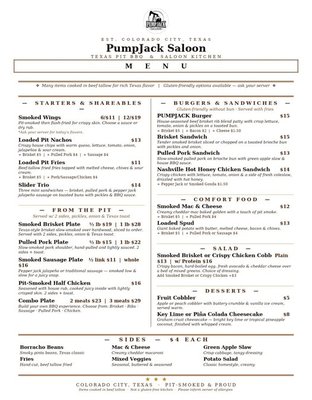 Menu photo 2 Pumpjack Saloon Colorado City, TX Menu photo 2 Pumpjack Saloon Colorado City, TX