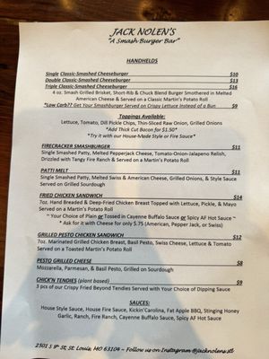Menu photo 2 Jack Nolen’s St Louis, MO Menu photo 2 Jack Nolen’s St Louis, MO