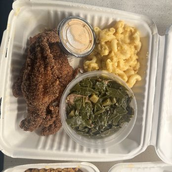 Spice and Gravy Southern Eatery - Fish, greens and mac. - Southern Near Me - Arlington, Texas