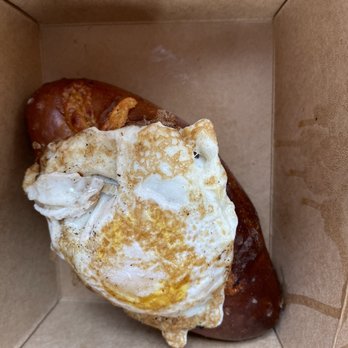 Creswell Bakery - Special order: Ham and cheese pretzel with and egg on top! - Breakfast & Brunch Near Me - Creswell, Oregon