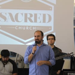 Sacred Church - Pastor Josh during a Sunday service.