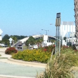 Odell Williamson Bridge - View of Odell Williamson Bridge from the island side, while looking over the Causeway roundabout in front of the fishing pier on OIB.