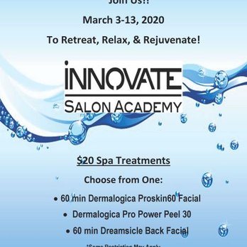 Innovate Salon Academy- Ewing - Spa Week Is Back!
Call & reserve your appts today! - Cosmetology Schools Near Me - Ewing, New Jersey Innovate Salon Academy- Ewing - Spa Week Is Back!
Call & reserve your appts today! - Cosmetology Schools Near Me - Ewing, New Jersey
