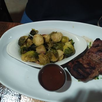 Broken Bit Steakhouse - Filet mignon with roasted brussel sprouts - Steakhouses Near Me - Quartz Hill, California
