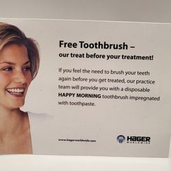 Chad Lyew, DDS - Alemany Dental - This is cool, free tooth brush.