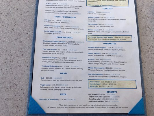 Menu photo 3 The Caribe Bar and Grill Cancún, ROO