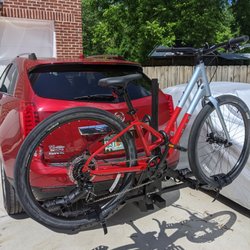 Cartersville Bicycle Service & Supply - Another satisfied customer with her new hitch rack and Marin Stinson... who just happens to also be my mother-in-law.