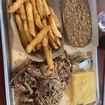 Two Drummers Smokehouse - Pulled pork, cornbread, baked beans, French fries-all so good!!! - Barbeque Near Me - Toano, Virginia Two Drummers Smokehouse - Pulled pork, cornbread, baked beans, French fries-all so good!!! - Barbeque Near Me - Toano, Virginia