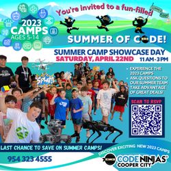 Code Ninjas - 2023 Summer Camp Open House Saturday Apr 22nd at 11 AM.