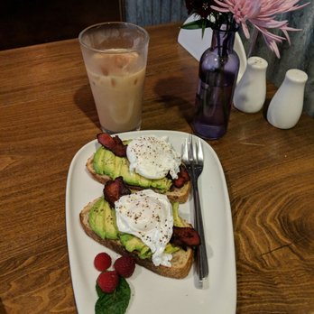 Pachamama Coffee - Iced Vanilla-Lavender Latte with American Toast. - Cafes Near Me - Placerville, California