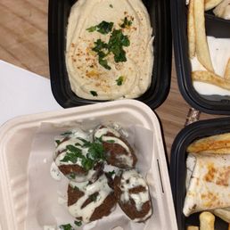 Falafel and hummus