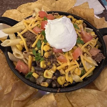 HopsnDrops - Fiesta Mac. Like a taco salad, but instead of stupid lettuce it's macaroni and cheese. - New American Near Me - Lacey, Washington