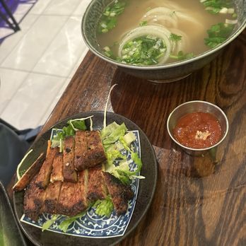 5ive Spice - Pho with bbq pork chop on the side - Vietnamese Near Me - New York, New York
