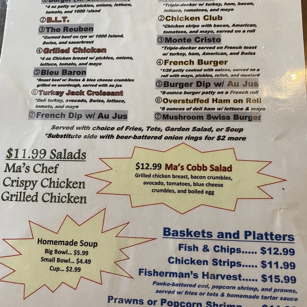 Ma's Place Restaurant - Lunch menu served 11:00 until close 2:00. - Breakfast & Brunch Near Me - Puyallup, Washington Ma's Place Restaurant - Lunch menu served 11:00 until close 2:00. - Breakfast & Brunch Near Me - Puyallup, Washington