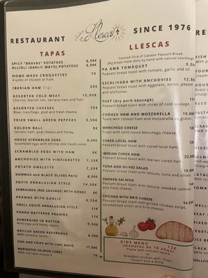 Menu photo 1 La Llesca Barcelona, B