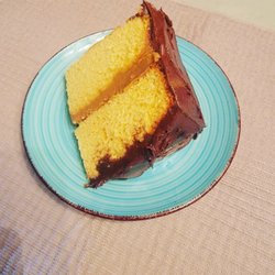 Nunu's Desserts with Soul - Yellow Cake with Caramel topped with Dark Chocolate