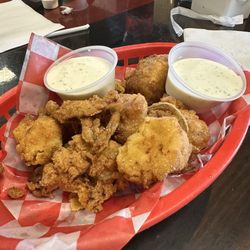 Bayou Crawfish Restaurant - "Fireflies" app of fried chicken breast chunks and jalapeño slices