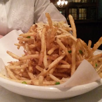 Hannah's Off The Square - Promme frites. Appetiser tossed in white truffle oil. Yum - New American Near Me - Denton, Texas