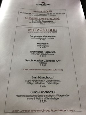 Menu photo 1 SE7EN OCEANS Hamburg, HH