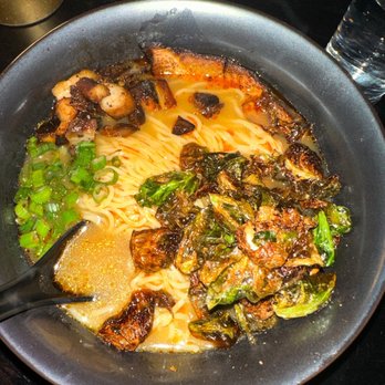 Shu Shop - Spicy miso ramen, no egg, no mushrooms, add burnt ends - Bars Near Me - Birmingham, Alabama