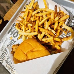 Sandwich and fries Sandwich and fries