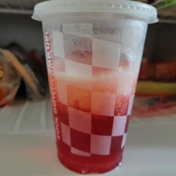 Checkers - Received melted but it's the strawberry slush - Burgers Near Me - Shreveport, Louisiana