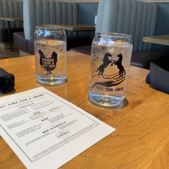 Tupelo Honey Southern Kitchen & Bar - Each glass with a southern phrase - Southern Near Me - Denver, Colorado Tupelo Honey Southern Kitchen & Bar - Each glass with a southern phrase - Southern Near Me - Denver, Colorado