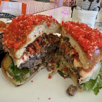Sugar Factory - This is a medium rare ordered burger - American Near Me - Honolulu, Hawaii Sugar Factory - This is a medium rare ordered burger - American Near Me - Honolulu, Hawaii