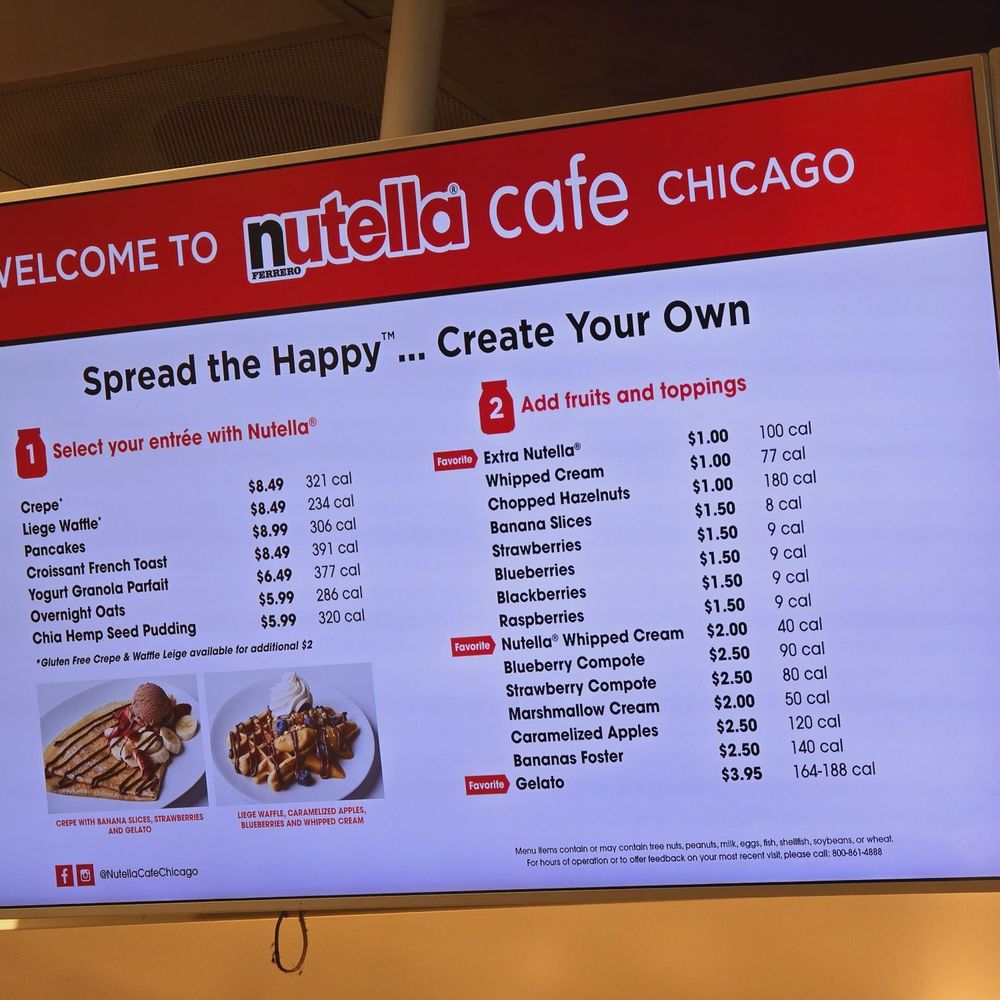 Nutella Cafe - Desserts Near Me - Chicago, Illinois Nutella Cafe - Desserts Near Me - Chicago, Illinois