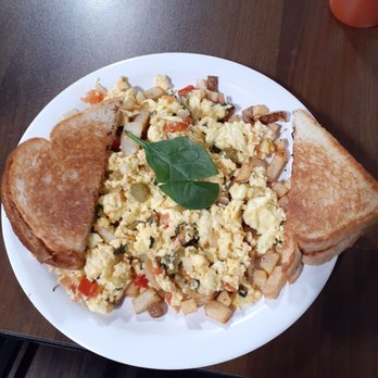 The Hubcap Cafe - Veggie scramble with breakfast potatoes and toast. Only$5.50! - Pancakes Near Me - Dallas, Texas The Hubcap Cafe - Veggie scramble with breakfast potatoes and toast. Only$5.50! - Pancakes Near Me - Dallas, Texas