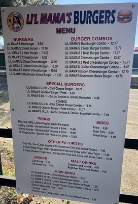 Menu photo 2 Lil Mama's Burgers Belton, TX