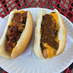 Russ Ayres Hot Dog - Bacon cheese & chili cheese dogs
