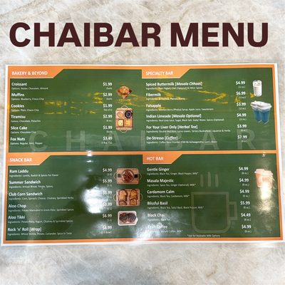 Menu photo 2 Chai Bar Naperville, IL