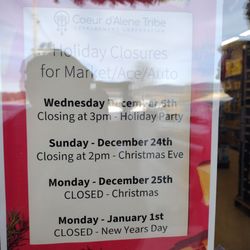 Benewah Market - Holiday hours