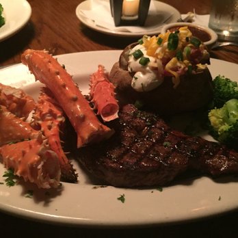 Mountain Jack's - New York Strip Steak, Alaskan King Crab legs, Loaded Baked Potato and Broccoli. - Steakhouses Near Me - Lafayette, Indiana Mountain Jack's - New York Strip Steak, Alaskan King Crab legs, Loaded Baked Potato and Broccoli. - Steakhouses Near Me - Lafayette, Indiana
