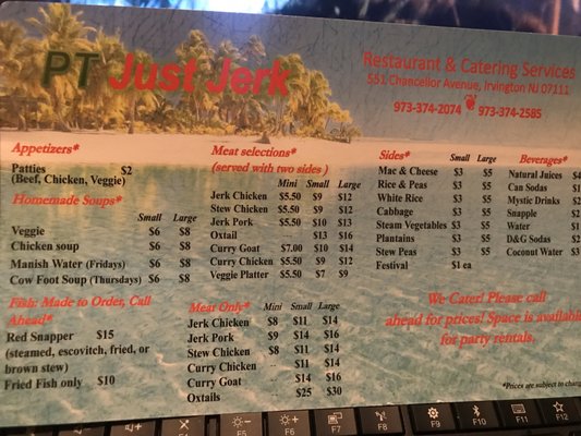 Menu photo 2 PT Just Jerk Irvington, NJ
