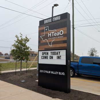 HTeaO - Road Sign - Coffee & Tea Near Me - Round Rock, Texas HTeaO - Road Sign - Coffee & Tea Near Me - Round Rock, Texas