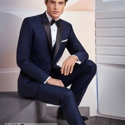 Mr. Tux Sales and Rental - Blake Tuxedo, Navy Blue with Black Peak Lapel