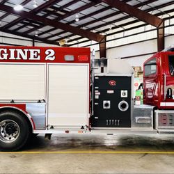 Jake's Lettering & Graphics - Stockton Fire added reflective lettering and stripes