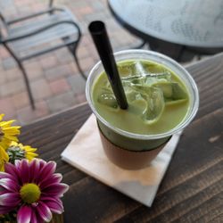 Reborn Coffee - Blueberry matcha. Not for me... blueberry overpowered the matcha, like blueberry milk. But, some people love it. Try it for yourself. Xo